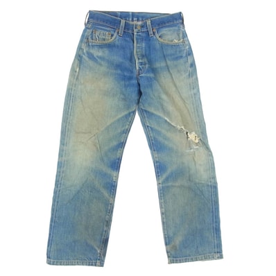 Levi's リーバイス デニムパンツ 94年製 USA製 ボタン裏555 バレンシア工場 501 BIGE デニム パンツ インディゴブルー系 30【中古】
