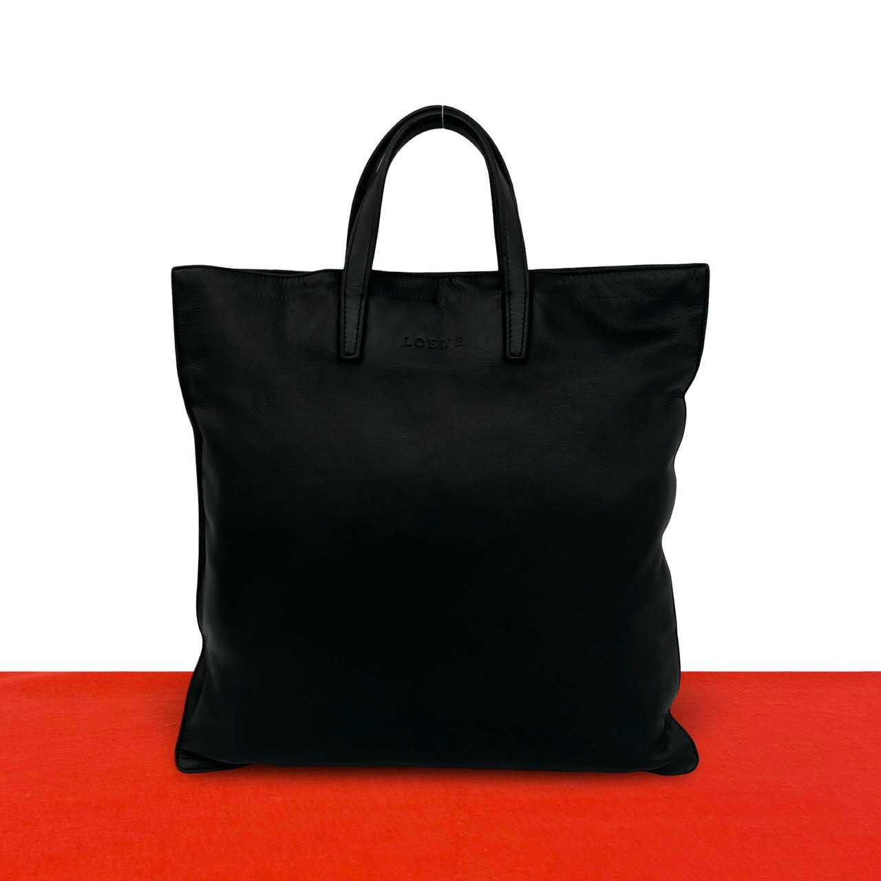 LOEWE ロエベ ロゴ 型押し レザー ハンドバッグ ブラック
21151