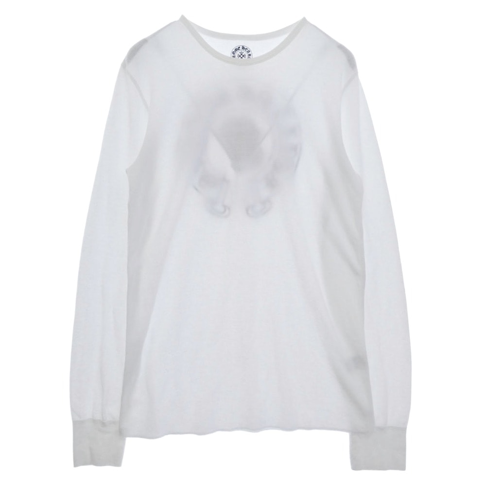 CHROME HEARTS クロムハーツ(原本無) カットソー リップアンドタン サーマル ロングスリーブ 長袖 カットソー ホワイト系 M【中古】