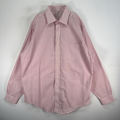古着 ブルックスブラザーズ Brooks Brothers 長袖シャツ 胸ポケ カラーステイ TRADITIONAL FIT L レッド系 チェック メンズ