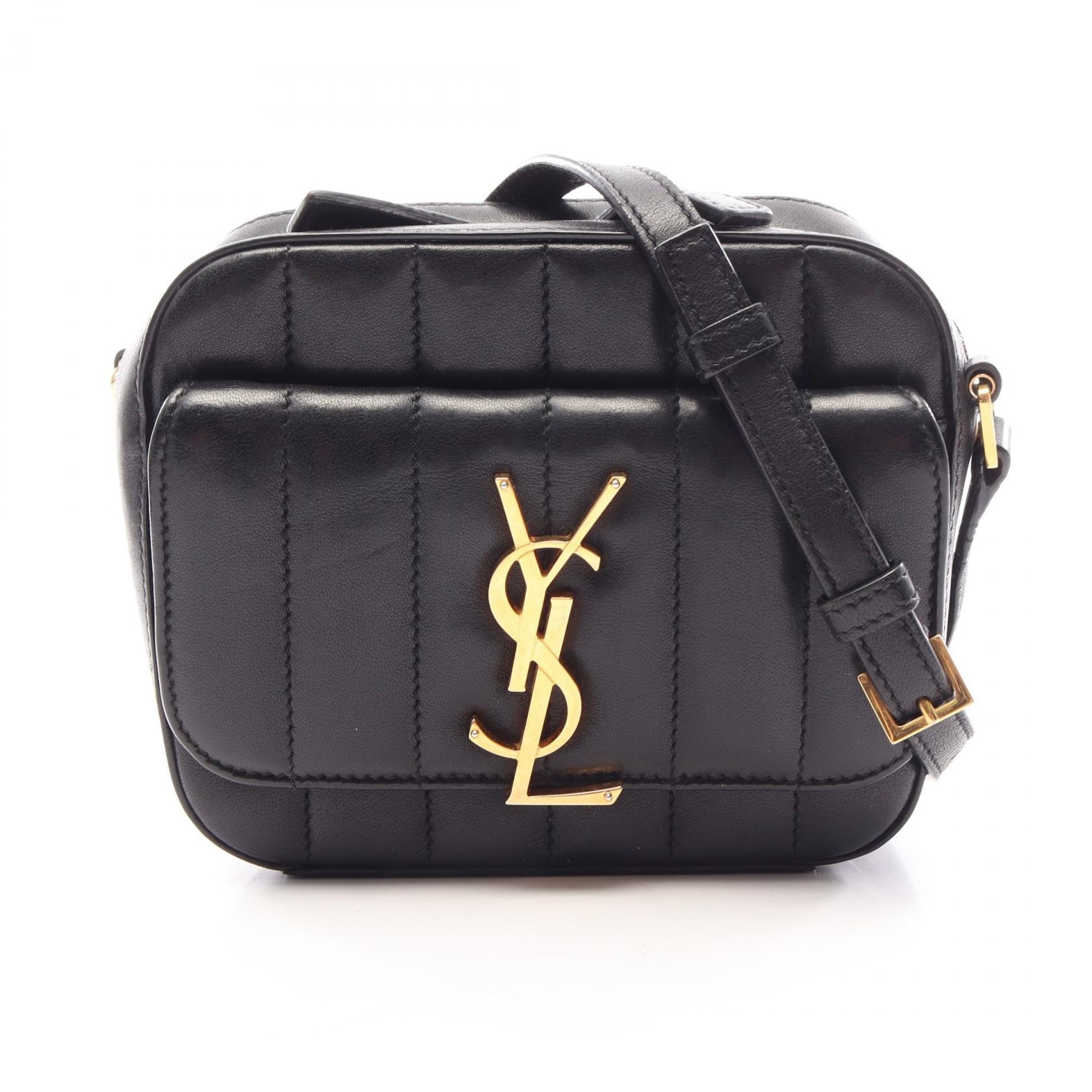 サンローランパリ SAINT LAURENT PARIS ヴィッキー カメラバッグ ショルダーバッグ バッグ レザー レディース ブラック系 554075 【中古】