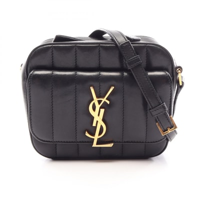サンローランパリ SAINT LAURENT PARIS ヴィッキー カメラバッグ ショルダーバッグ バッグ レザー レディース ブラック系 554075 【中古】