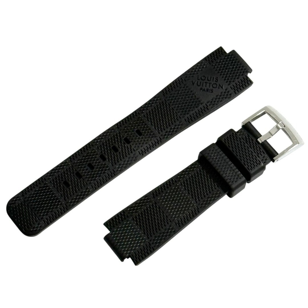 ルイヴィトン 時計ベルト バンド R15054 タンブール ラバーストラップ 黒