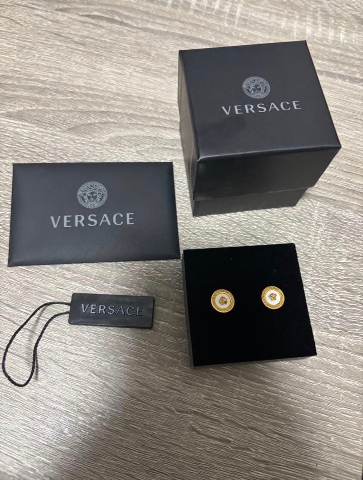 Versace Enamel Medusa Cufflinks "Black/Gold"