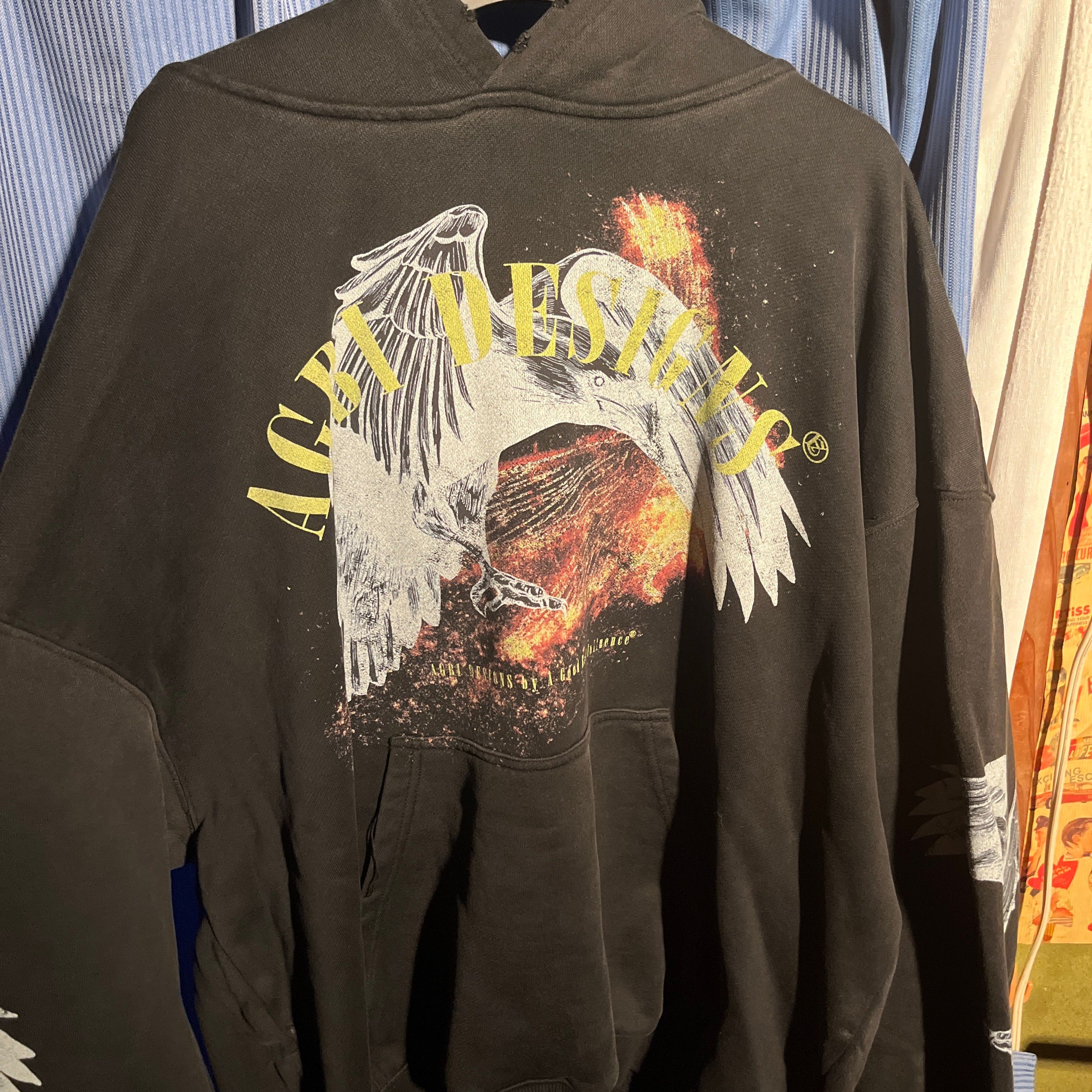 A GOOD BAD INFLUENCE FIRE BIRD HOODIE "BLACK"