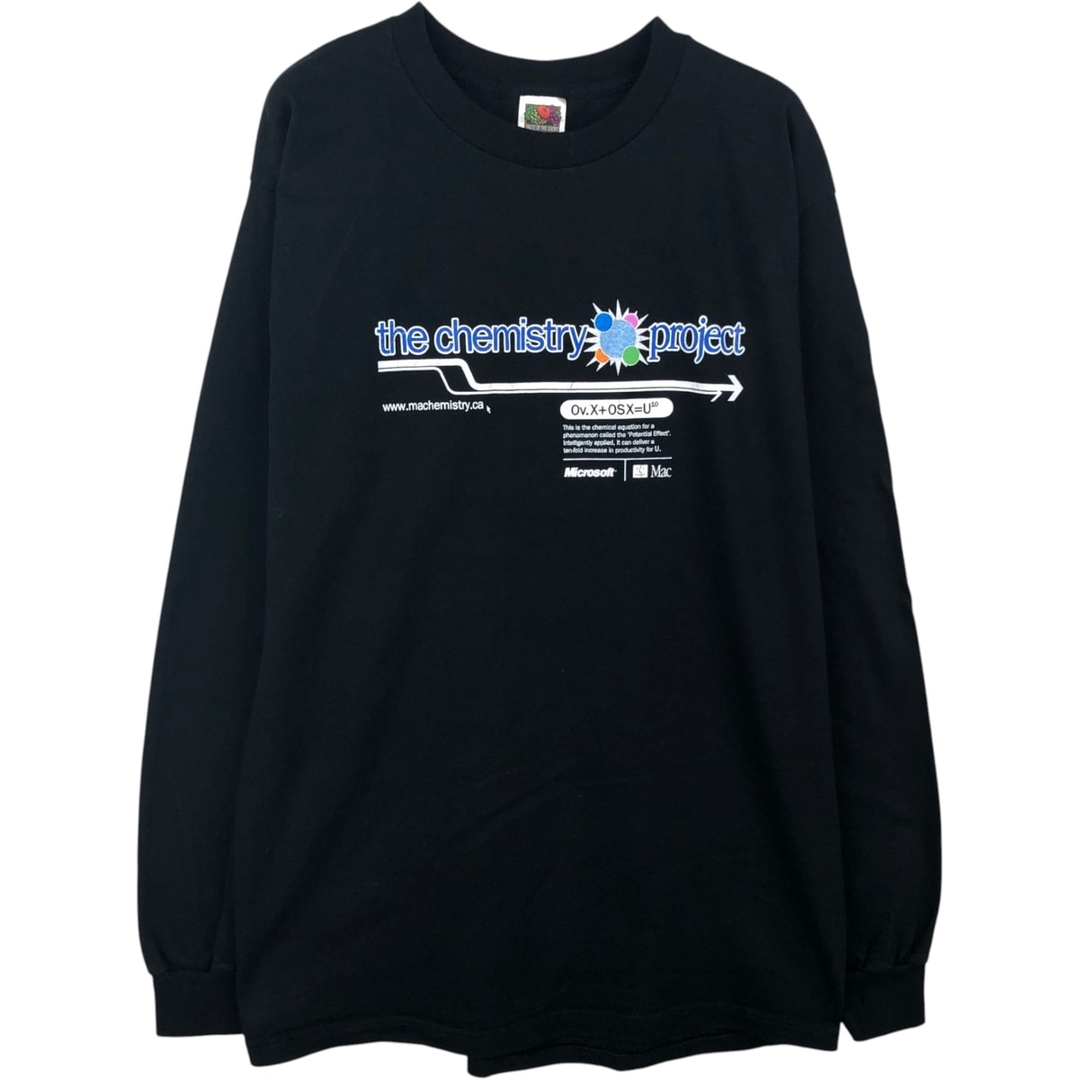 古着 00年代 フルーツオブザルーム FRUIT OF THE LOOM HEAVY cotton Microsoft Mac アドバタイズ ロングTシャツ ロンT メンズL相当/eaa647491
