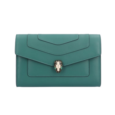 ブルガリ フォーエバー ラージウォレット セルペンティ 長財布 レザー レディース BVLGARI 中古