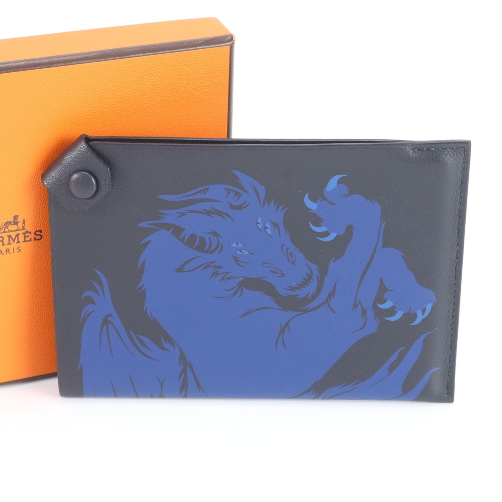 ■美品 エルメス ターマック PM ドラゴンパスポートケース レザー