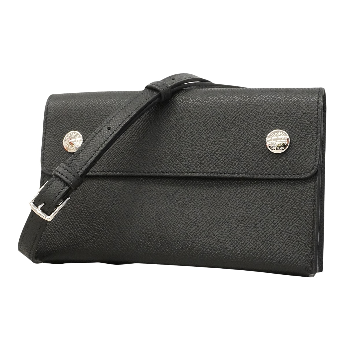 【6gd4820】エルメス ショルダーバッグ ナップトゥーゴー ヴォーエプソン ブラック シルバー金具 G刻印【中古】レディース