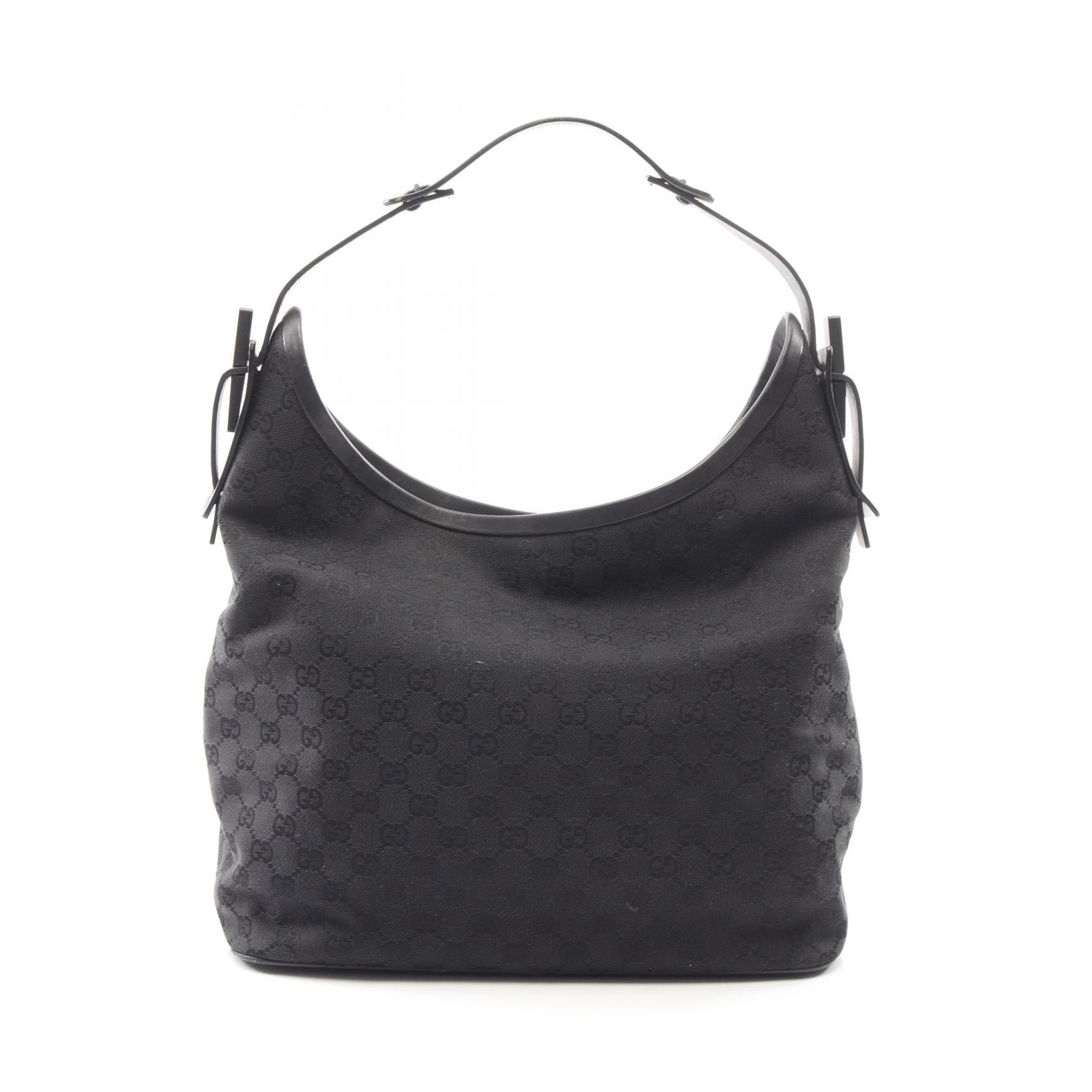 グッチ GUCCI GGキャンバス ショルダーバッグ バッグ キャンバス レザー レディース ブラック系 106242 【中古】