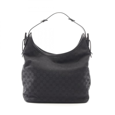 グッチ GUCCI GGキャンバス ショルダーバッグ バッグ キャンバス レザー レディース ブラック系 106242 【中古】