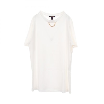 ルイ・ヴィトン LOUIS VUITTON チェーン付き 半袖Tシャツ 衣料品 トップス コットン レディース ホワイト系 RW222W UOL FNTS29 【中古】