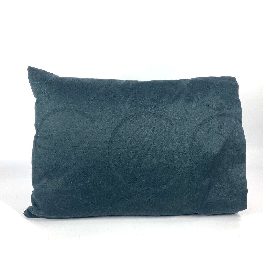 グッチ GUCCI ロゴ ピロー 枕 インテリア クッション コットン ブラック 美品