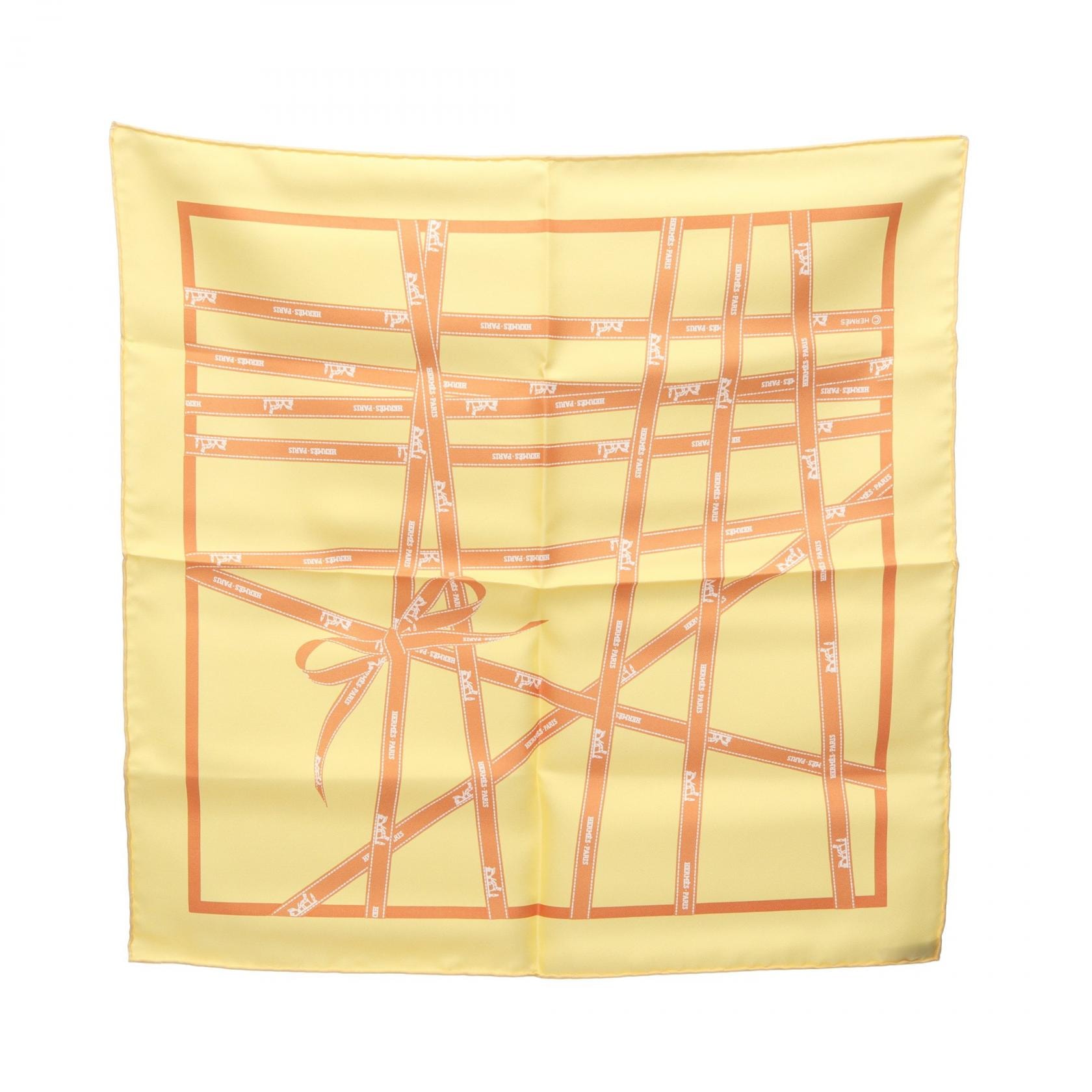 エルメス HERMES プチカレ カレ40 Bolduc スカーフ 衣料品 シルク シルク オレンジ レディース イエロー系 / オレンジ系 【中古】