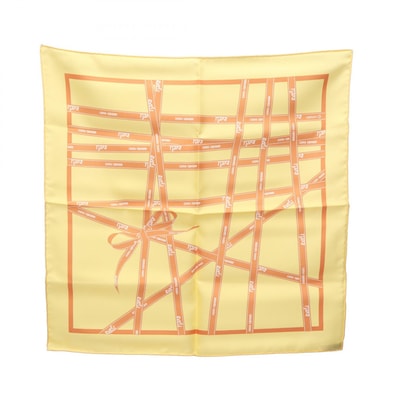 エルメス HERMES プチカレ カレ40 Bolduc スカーフ 衣料品 シルク シルク オレンジ レディース イエロー系 / オレンジ系 【中古】