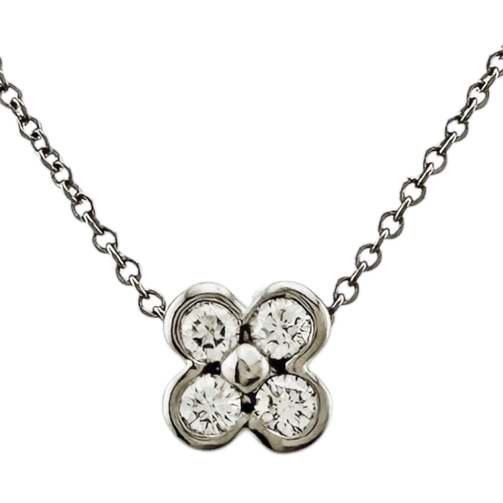 ティファニー ベゼルセット ネックレス Pt950プラチナ ダイヤモンド レディース TIFFANY&Co.  中古