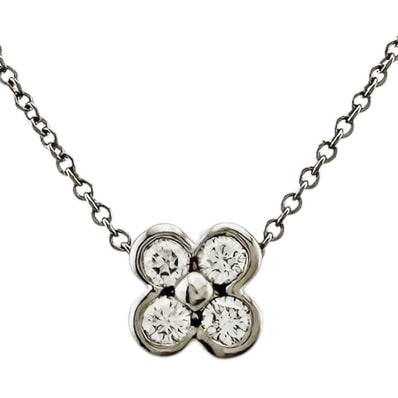 ティファニー ベゼルセット ネックレス Pt950プラチナ ダイヤモンド レディース TIFFANY&Co. 中古