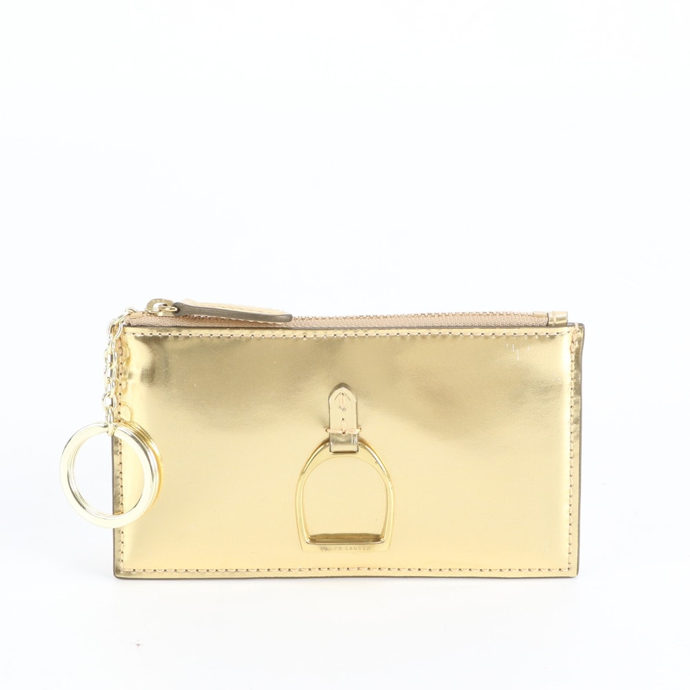 ■美品 ラルフローレン キーリング 付カードケース レザー