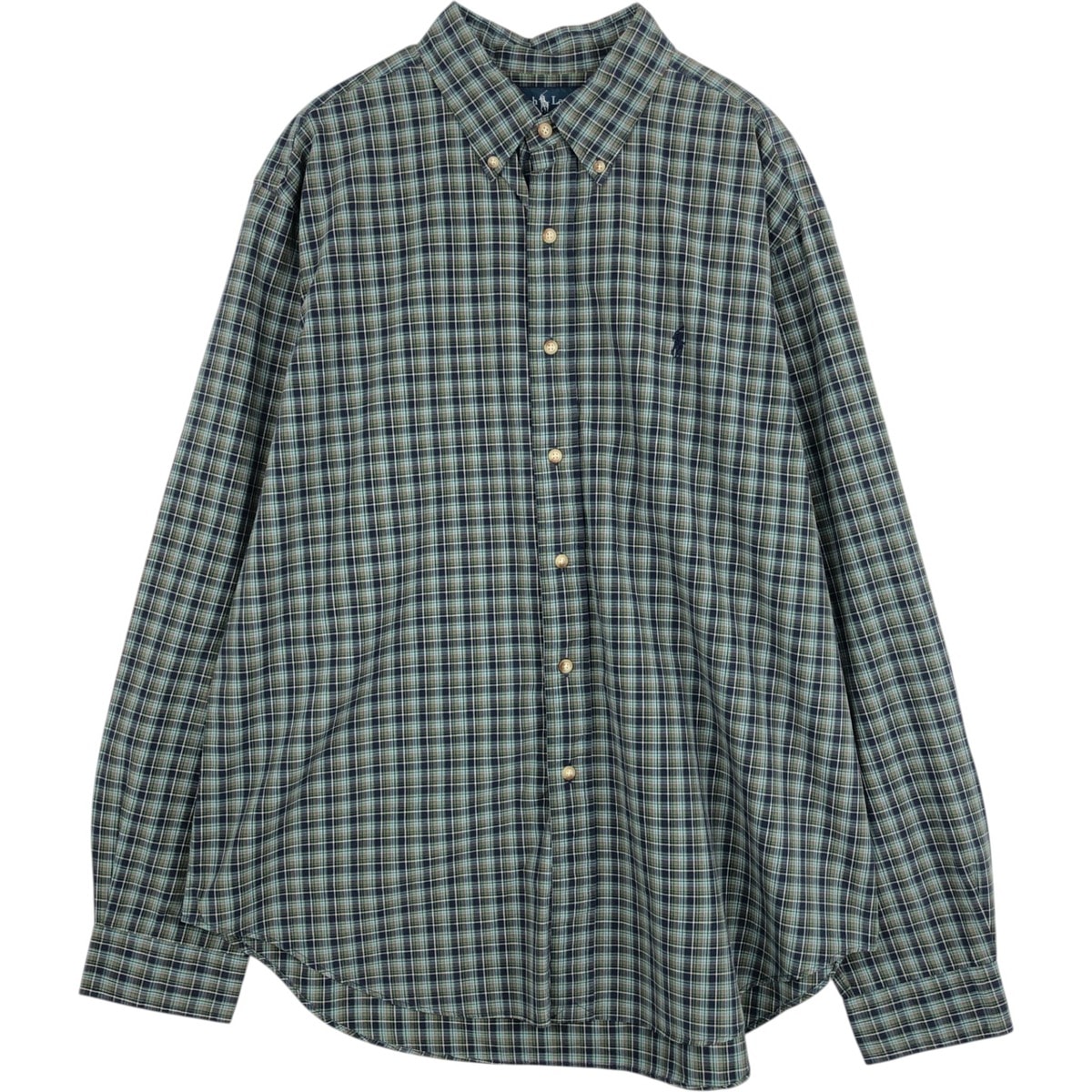 古着 ラルフローレン Ralph Lauren CLASSIC FIT 長袖 ボタンダウンチェックシャツ メンズXL相当/eaa629027