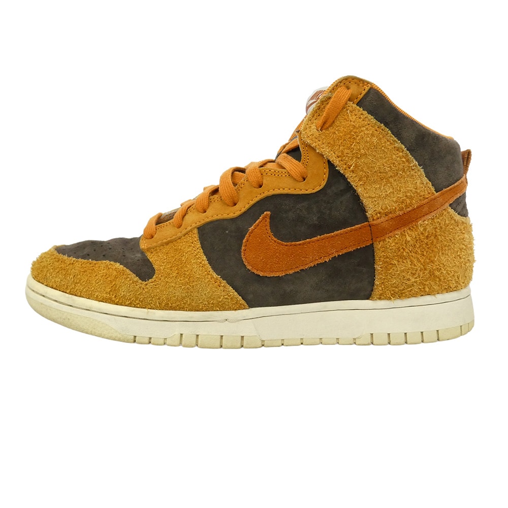 NIKE ナイキ DD1401-200 Dunk High PRM Dark Curry ダンク ハイ プレミアム ダークカリー ハイカット スニーカー ダークブラウン系 ライトブラウン系 27cm【中古】