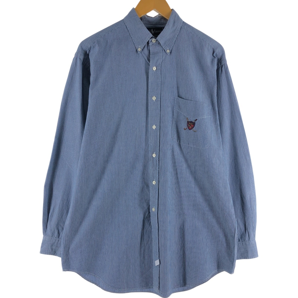 古着 ラルフローレン Ralph Lauren 長袖 ボタンダウンストライプシャツ メンズM相当/eaa536472