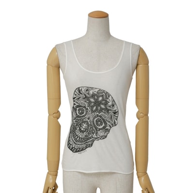 Alexander McQueen アレキサンダーマックイーン タンクトップ サイズ38 スカル 2006 本人期 イタリア製 ブランド古着【中古】20260312/RA8295