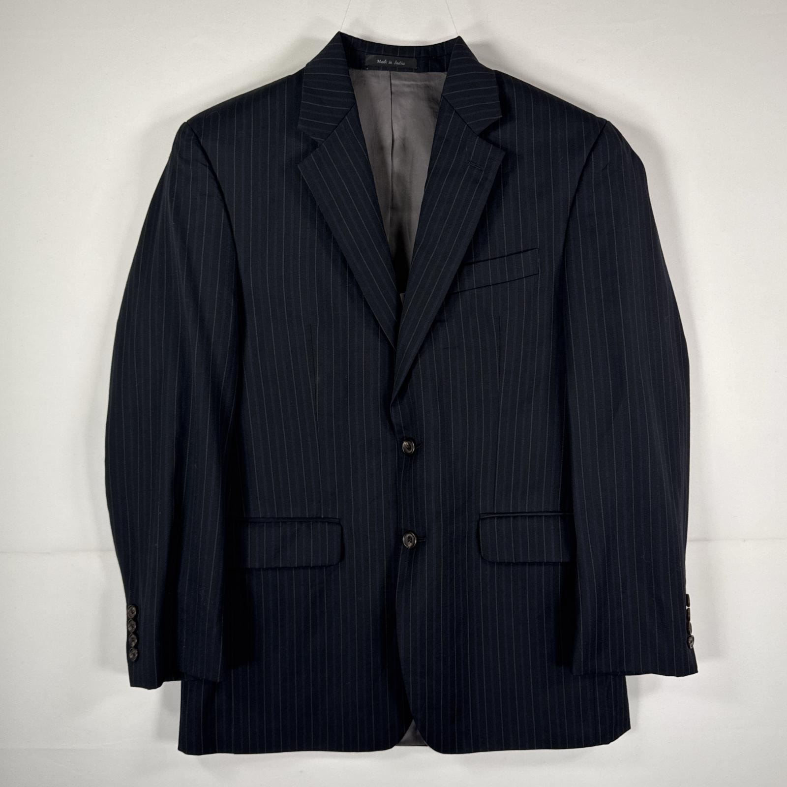 古着 ラルフローレン RALPH LAUREN テーラードジャケット ブレザー スーツ 13197  ブラック ストライプ メンズ