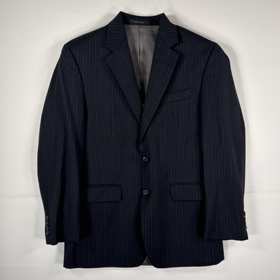 古着 ラルフローレン RALPH LAUREN テーラードジャケット ブレザー スーツ 13197 ブラック ストライプ メンズ