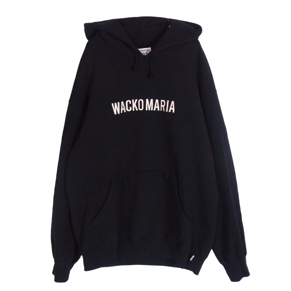 WACKO MARIA ワコマリア パーカー MIDDLE WEIGHT PULLOVER HOODED SWEAT SHIRT ロゴパーカー ブラック系 L【中古】