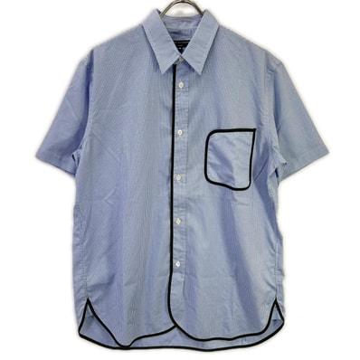 コムデギャルソンオム 23SS HK-B019 ブルー×ホワイト COTTON CHECK PIPING SHIRT/コットンチェック パイピングシャツ M