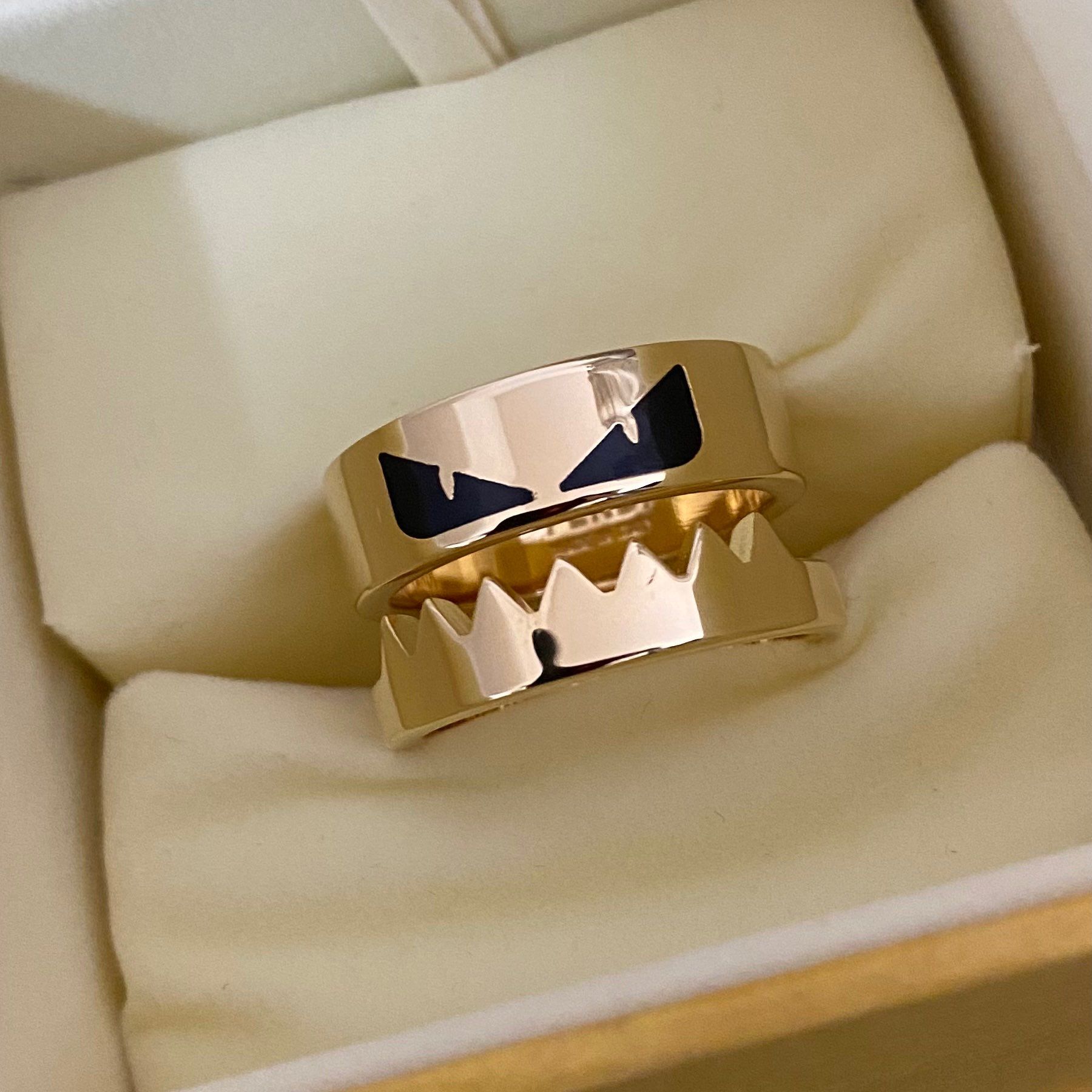 FENDI BAG BUGS EYE Ring "Gold"