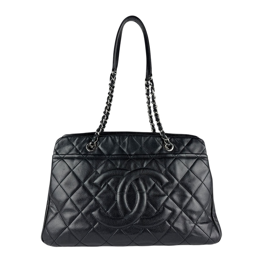 シャネル CHANEL ショルダーバッグ キャビアスキンレザー ブラック レディース【中古】 z7415