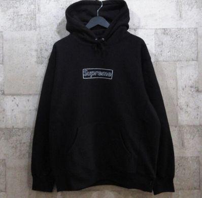 Supreme KAWS Chalk Logo Hooded Sweatshirt "Black"(2021)