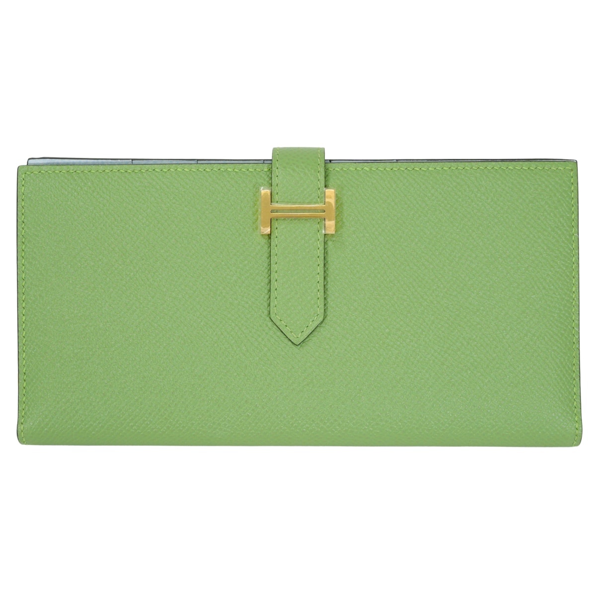 HERMES エルメス 長財布 ベアンスフレ ヴェルソ ヴェールクリケット/ブルーブリュム エプソン ゴールド金具 Y刻印 新品未使用