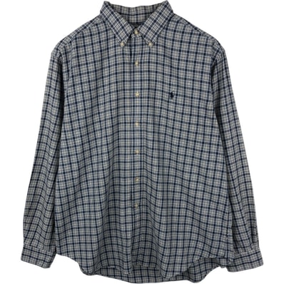 古着 ラルフローレン Ralph Lauren CLASSIC FIT クラシックフィット 長袖 ボタンダウンチェックシャツ メンズXL相当/eaa659357