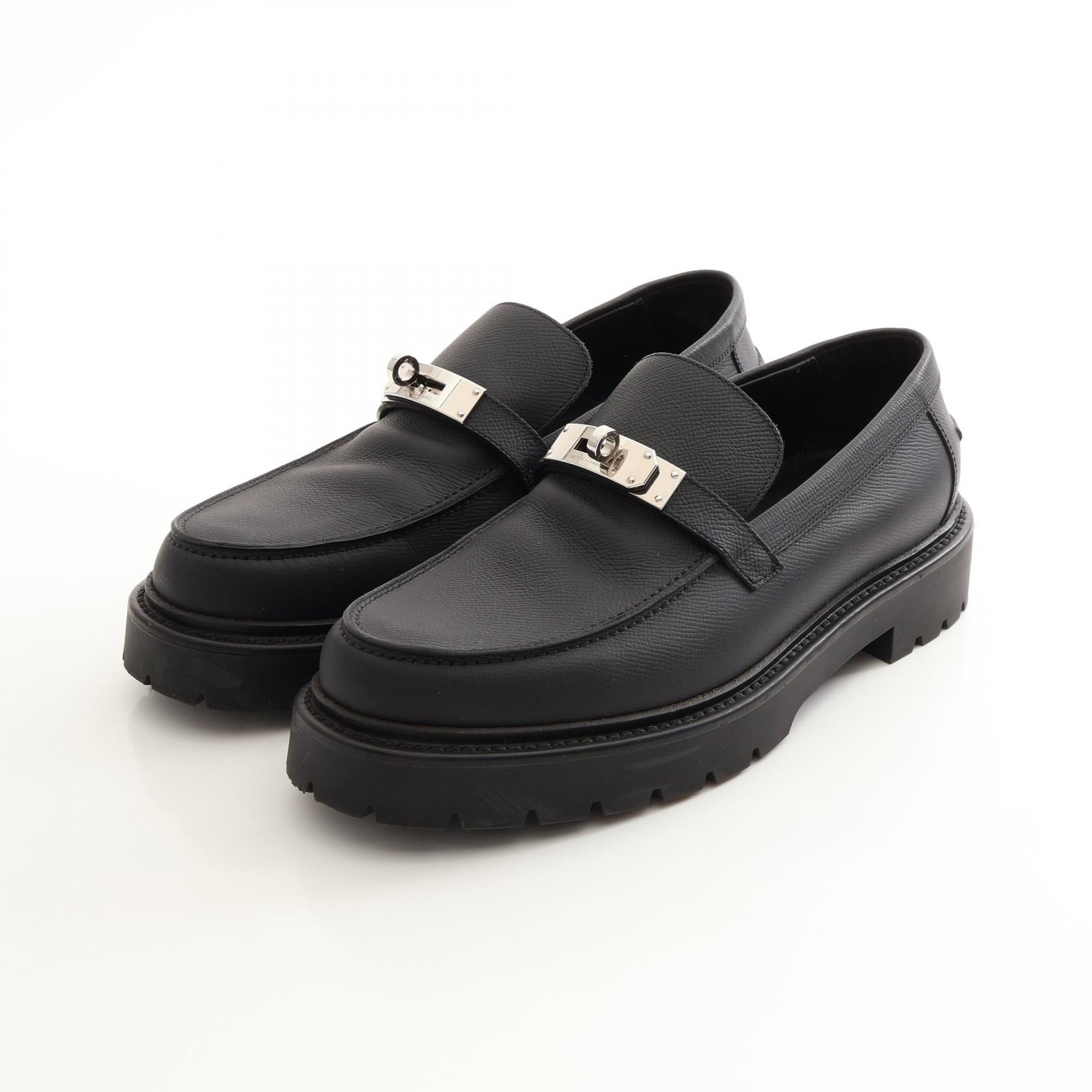 エルメス HERMES アイコン ケリーバックル ローファー 靴 レザー メンズ ブラック系 【中古】