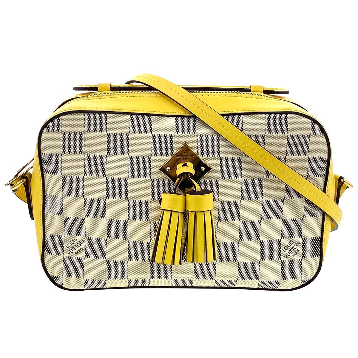 LOUIS VUITTON ルイ・ヴィトン サントンジュ ショルダーバッグ N40154 ダミエキャンバス イエロー  レディース【中古】