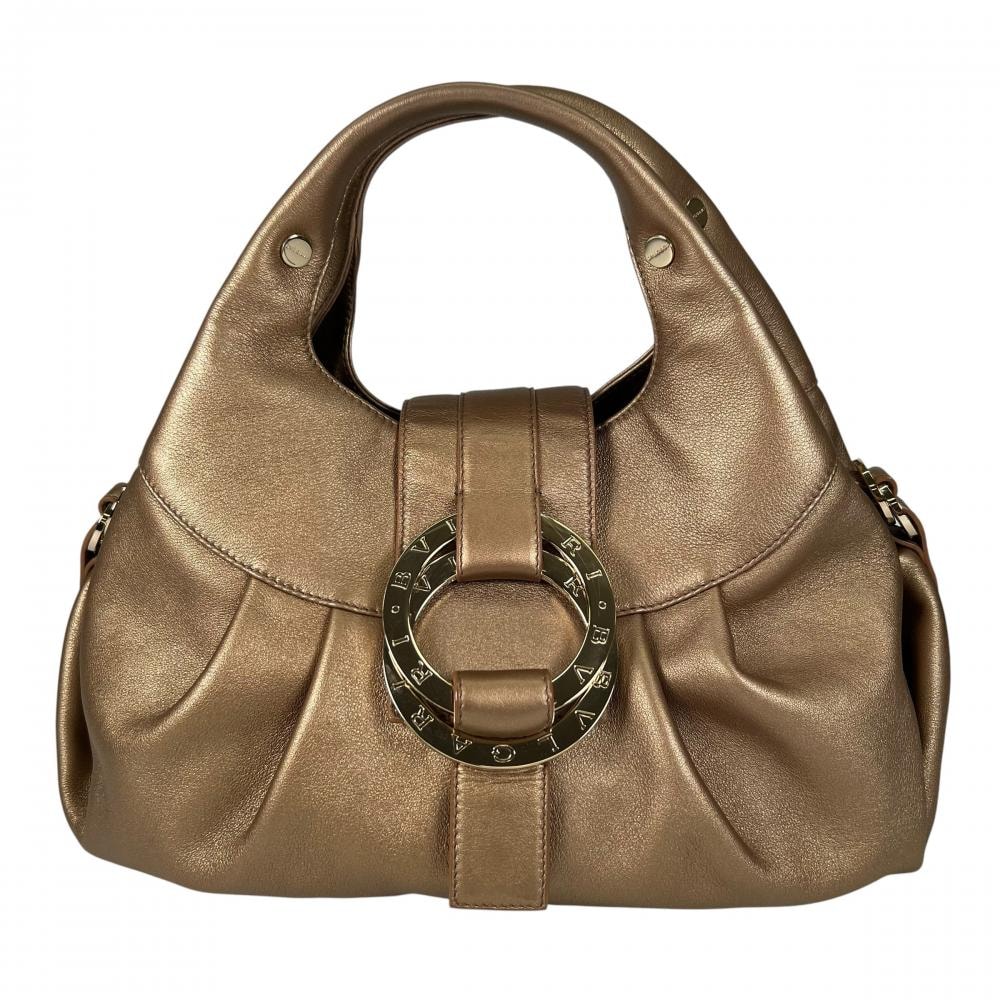 BVLGARI ブルガリ ハンドバッグ チャンドラ メタリック レザー    ゴールド ゴールド金具 レディース【中古品】