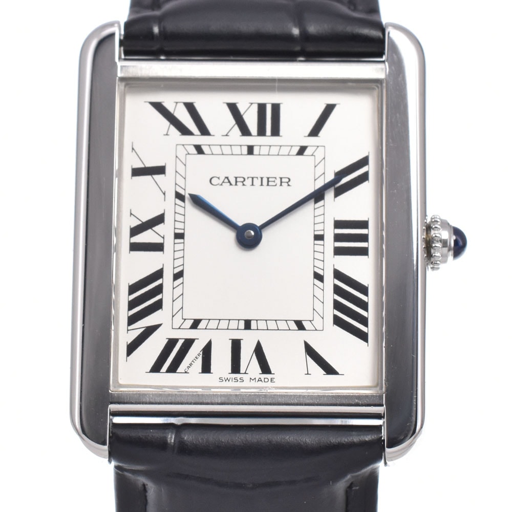 カルティエ CARTIER W5200003 タンクソロ LM シルバー クォーツ メンズ 美品 保証書付き 腕時計 J#150553