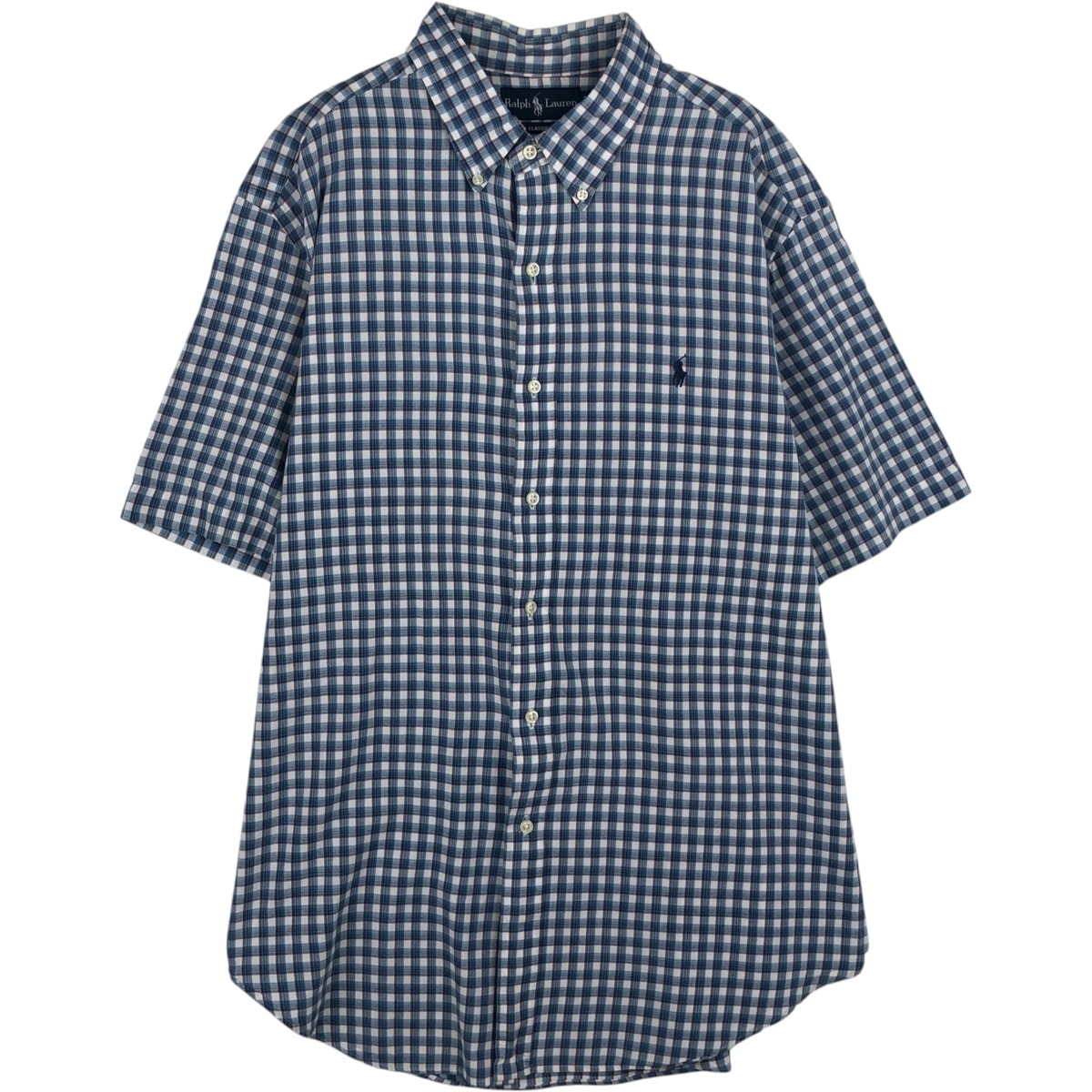 古着 ラルフローレン Ralph Lauren CLASSIC FIT 半袖 ボタンダウン チェックシャツ メンズXL相当/eaa641149
