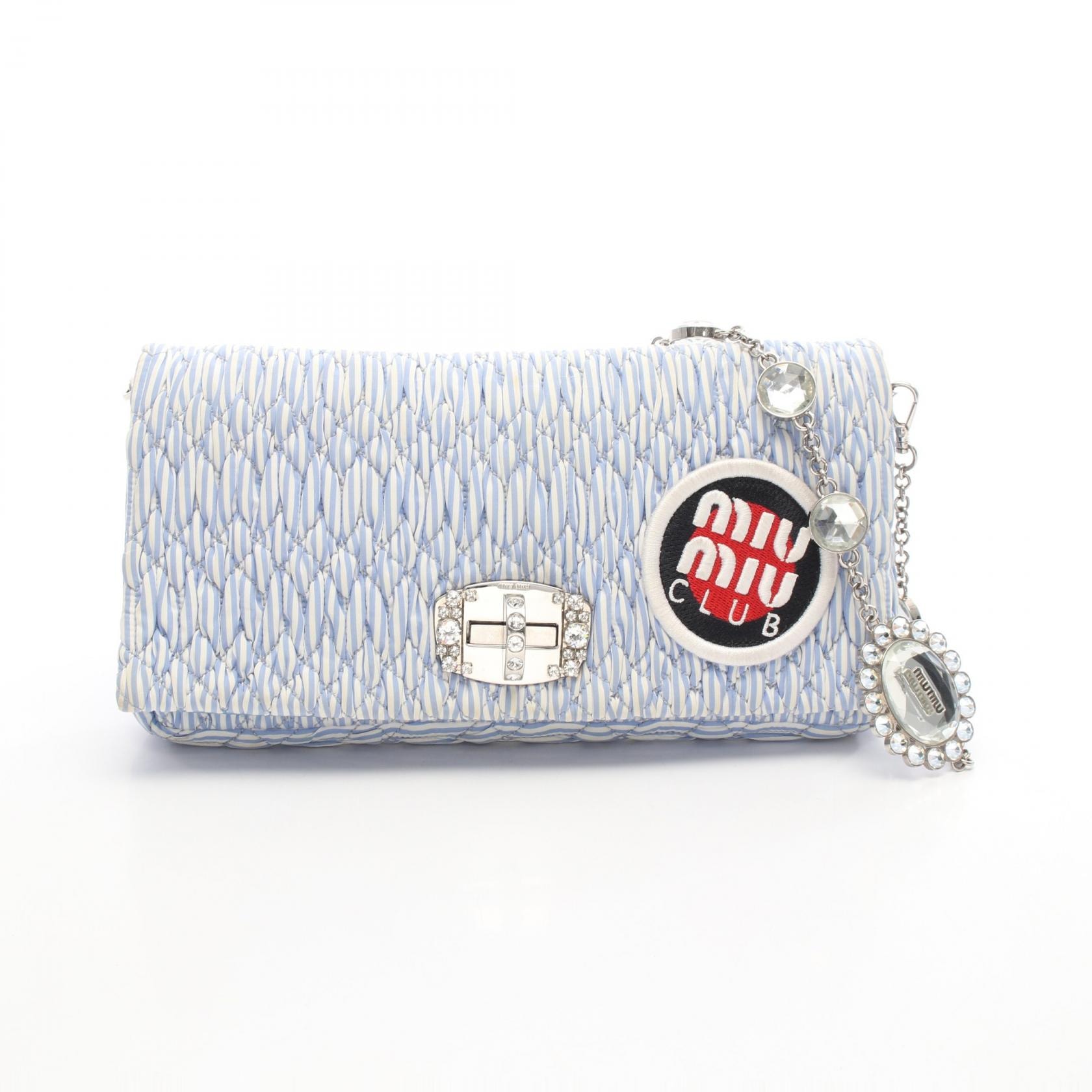ミュウ ミュウ Miu Miu miu miu CLUB マテラッセ ショルダーバッグ バッグ ファブリック レディース ブルー系 【中古】