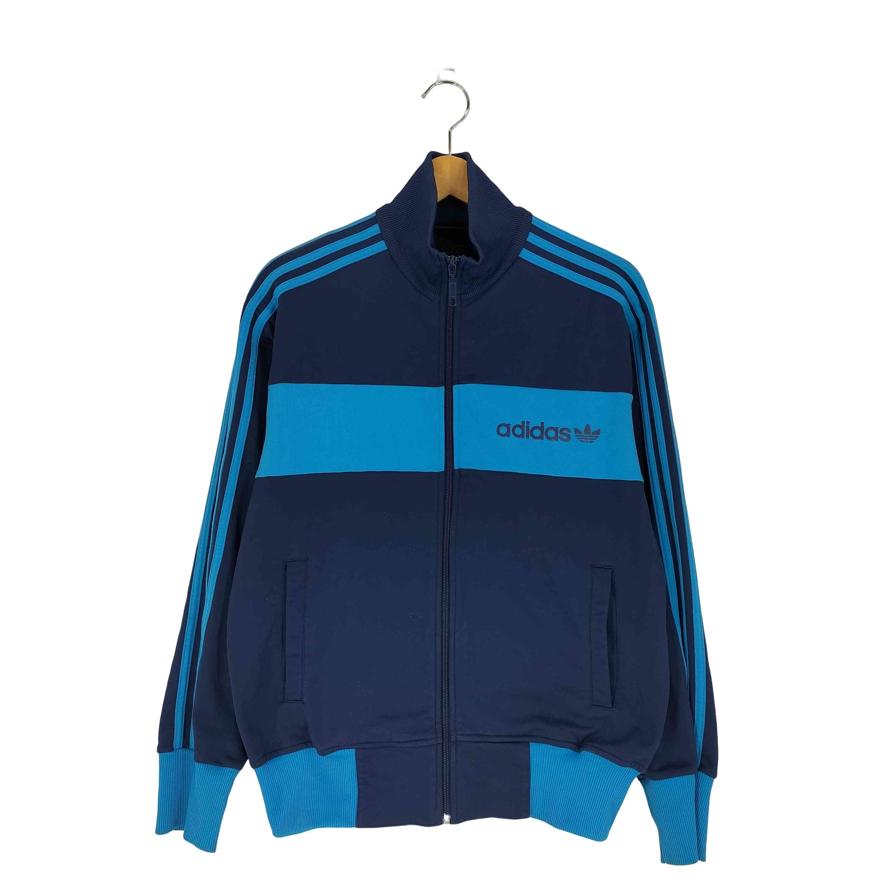 00S 黒タグ トレフォイルロゴ プリント スリーライン ハイネック トラックジャケット ジャージ【1139984063462】