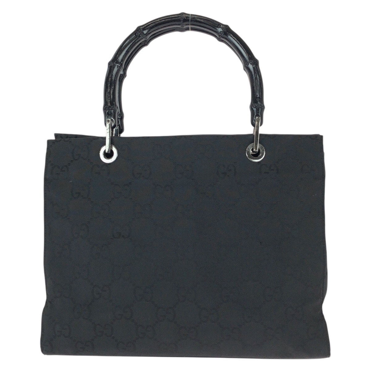 GUCCI グッチ バンブー GG柄 ブラック 黒 シルバー金具 ナイロン トートバッグ ハンドバッグ 600717 【中古】