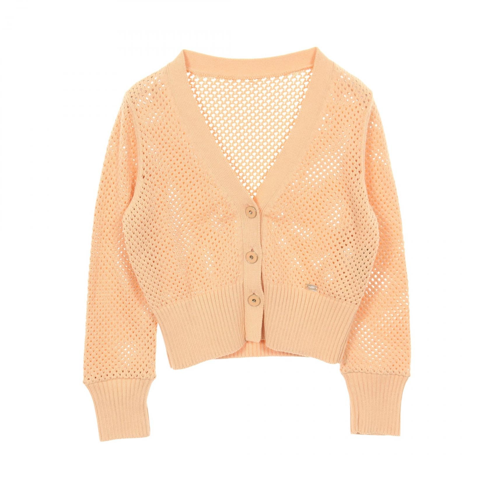 フォクシー FOXEY エリス カーディガン 衣料品 トップス コットン シルク レディース オレンジ系 【中古】