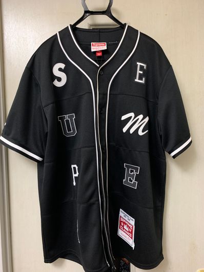 Supreme x Mitchell & Ness Patchwork Baseball Jersey "Black"