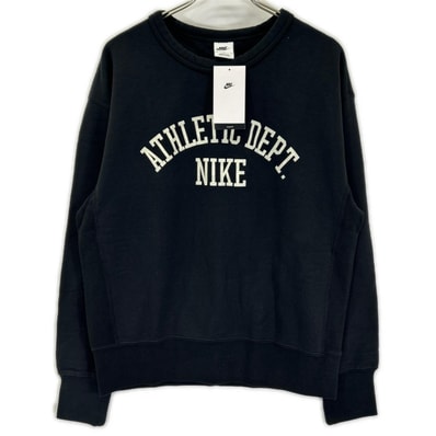 ナイキ ブラック NSW TREND FLC CREW フロントプリント スウェット M