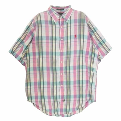 RALPH LAUREN ラルフローレン POLO COUNTRY ポロカントリー マドラスチェック ボタンダウン チェック シャツ マルチカラー系 M【中古】