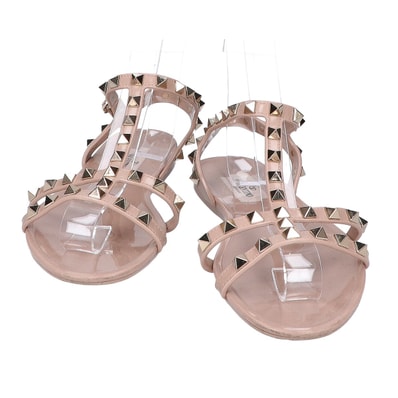 ヴァレンティノガラヴァーニ スタッズ パテント フラットサンダル 37