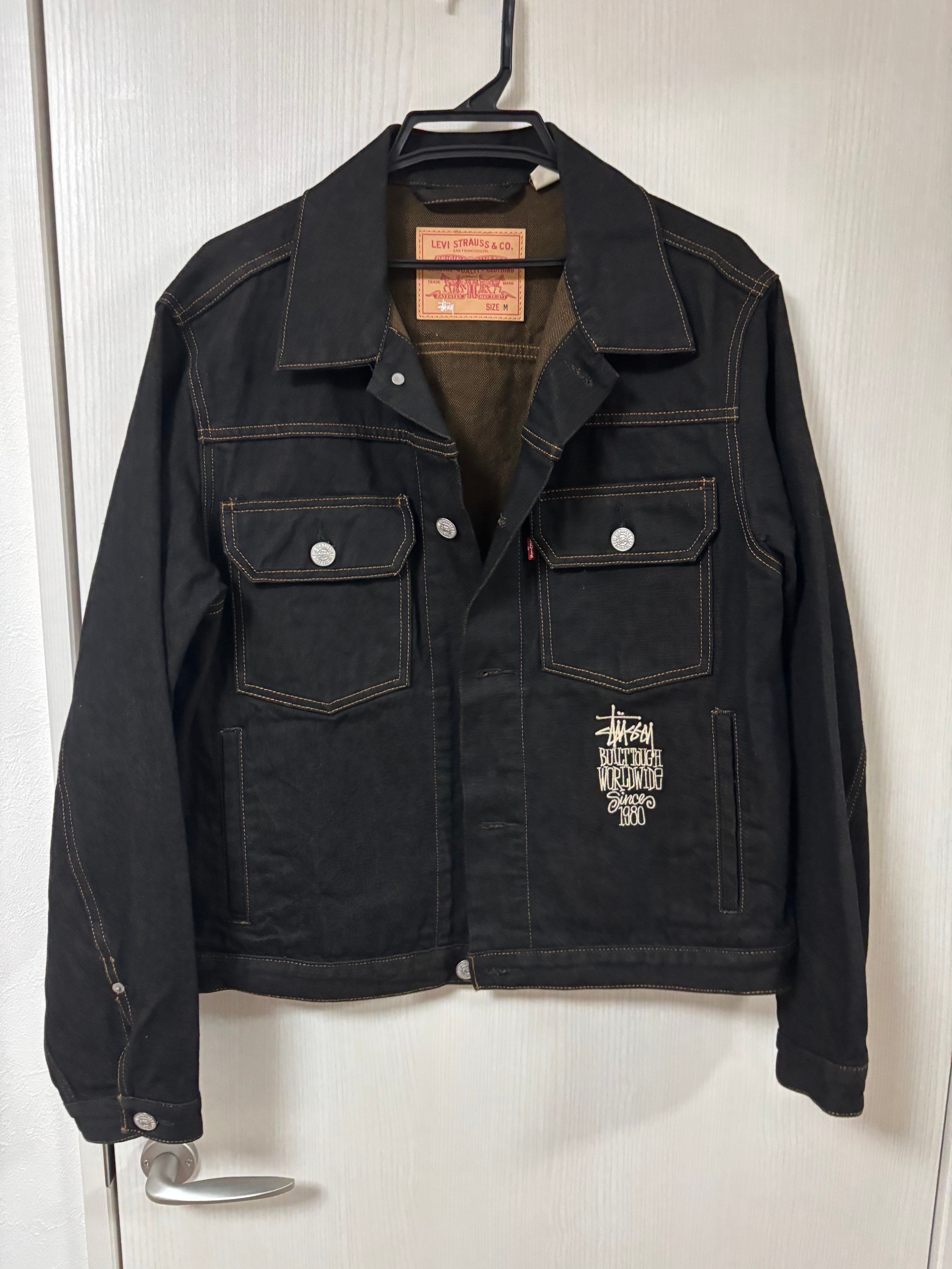 Stussy x LEVI'S Crispy Rinse Trucker "Black/Brown"