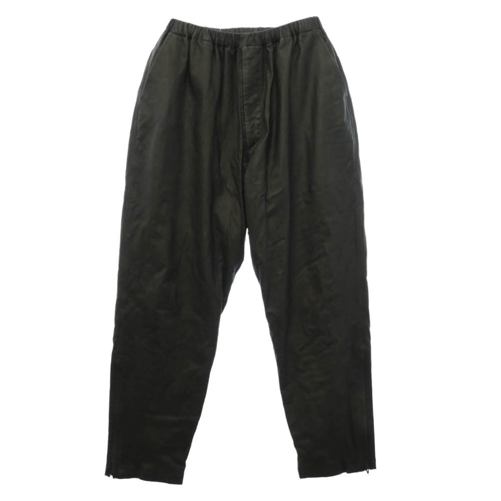 COMOLI コモリ 21AW U03-03019 JOHN別注 ディアスキン レザードローストリングパンツ ブラック系 1【極上美品】【中古】